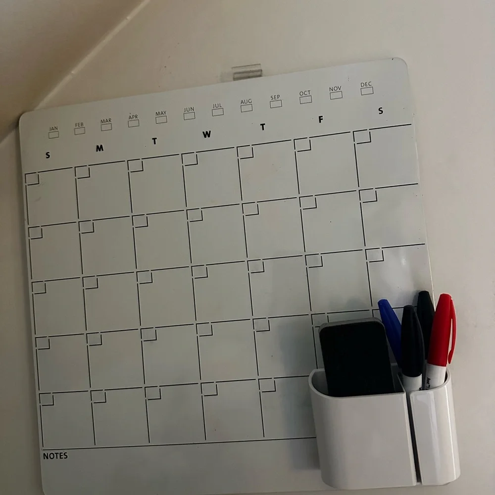 Whiteboard Monthly Planner with Marker Set
